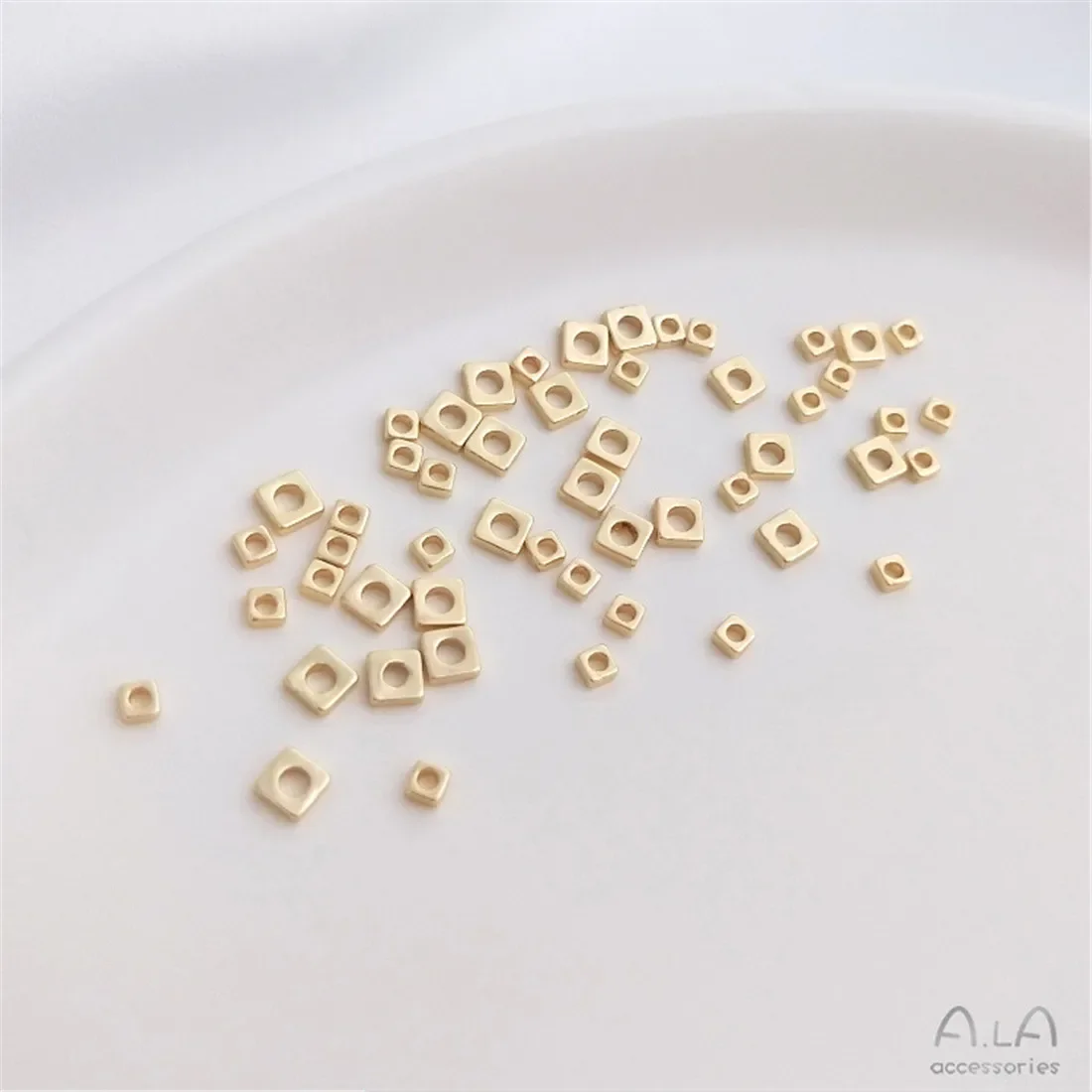 

14K Gold-Color Square, Small Broken Gold, Square Flat Divide, Hand-beaded DIY Bracelet, Necklace, Accessories C269