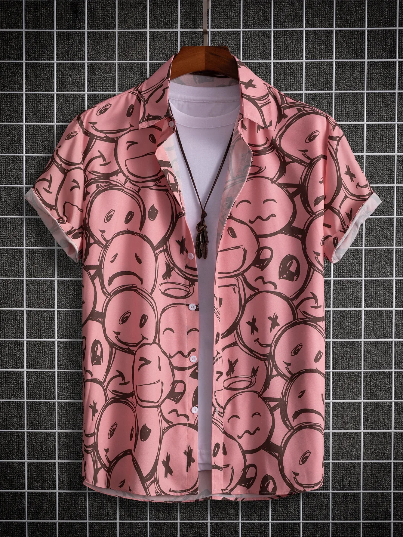 2025 Hawaiian Shirt Men Fashion Flower Geometric Printed Blouse Single-breasted Beach Short SleeveTops Men's Holiday Clothing