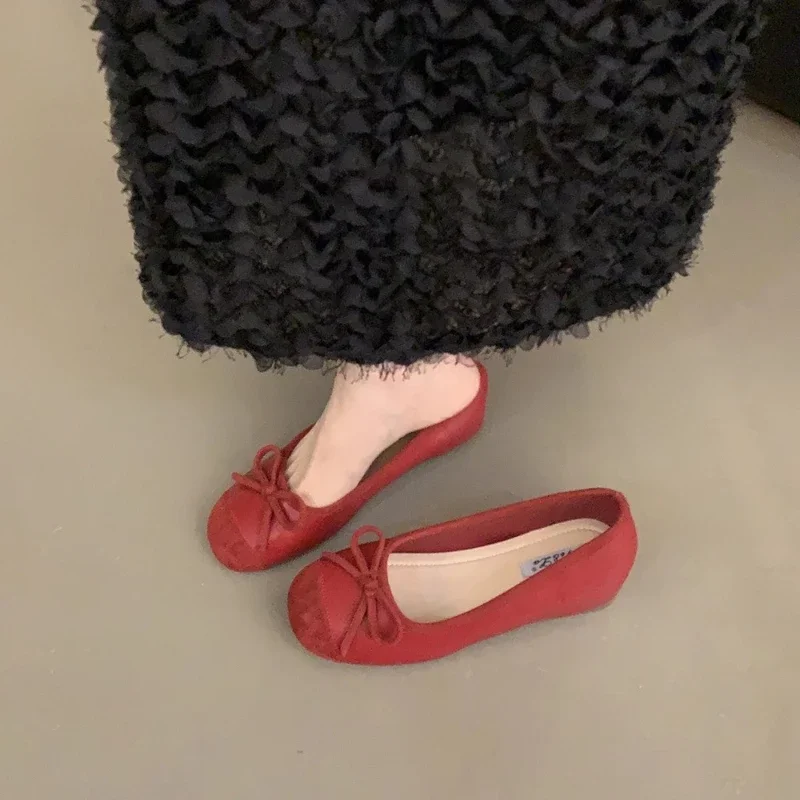 

Женские туфли на плоской подошве, повседневные туфли на мягкой подошве с бантом, разные цвета, 2024