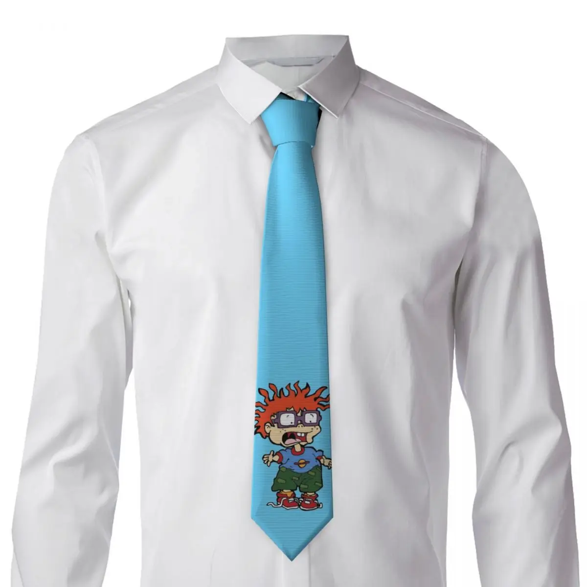 Custom R-Rugrats- Anime Role Neckties Men Silk Chuckie Finster Neck Tie for Wedding