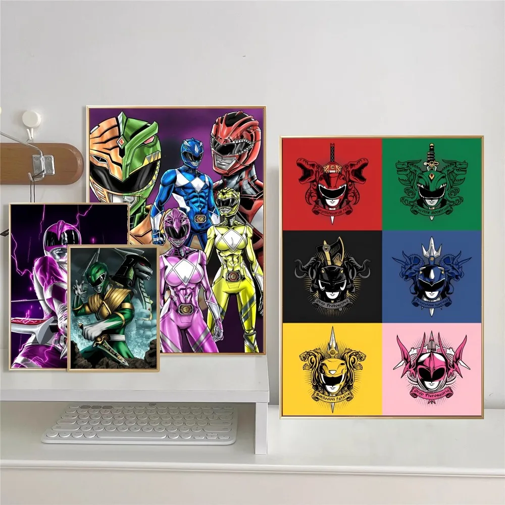 Power R-Rangers Classic Movie Posters Vintage Room Bar Cafe Decor Stickers Wall Painting