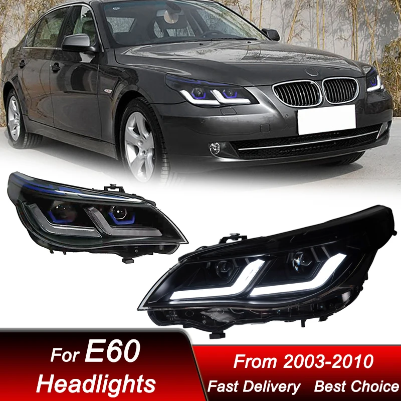 

Pop Car Headlights For 5 Series E60 03-10 New Style Full LED Headlamp Assembly Upgrade High Configure Projector Lens Accessories