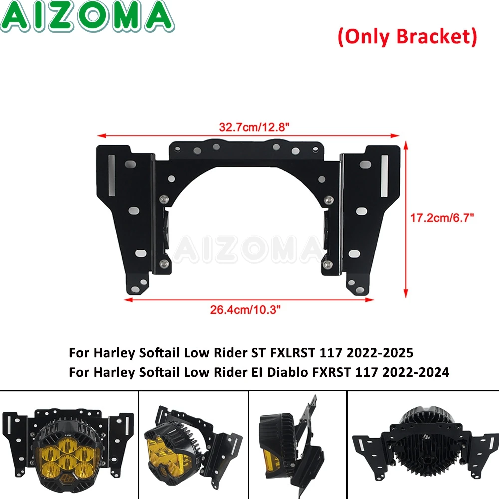 Motorcycle Front Headlamp For Baja LP6 Headlight Bracket For Harley M8 Softail Low Rider EI Diablo FXRST 117 ST FXLRST 2022-2025 view 3