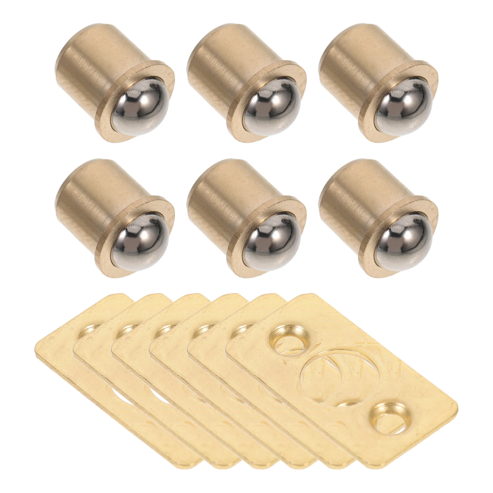

6 set Copper Latch Cabinet Furniture Accessory Invisible Adjustable Ball Roller Catch Solid Metal Hardware Replacement Ball