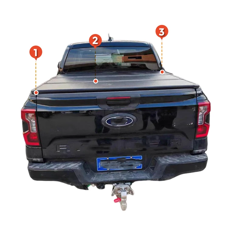

Aluminum Alloy Pickup Truck Bed Cover Hard Four Tri Fold Tonneau Cover Pickup Truck Bed Cover for Hilux