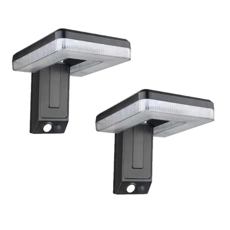 ABVJ-Motion Sensor 3 Modes Foldable LED 120° Solar Light 120° Foldable Solar Wall Light 2 Pcs For Fence, Yard, Garage Garden