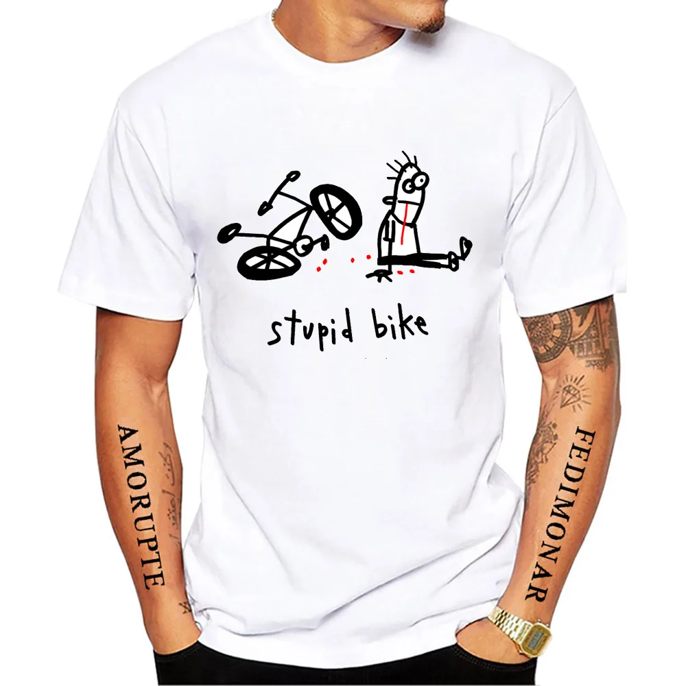 Stupid Bike Repairman Engineer T-Shirt New Men Short Sleeve Mountain Bike Cycling Sport Tshirts Bicycle White Casual Boy Tees