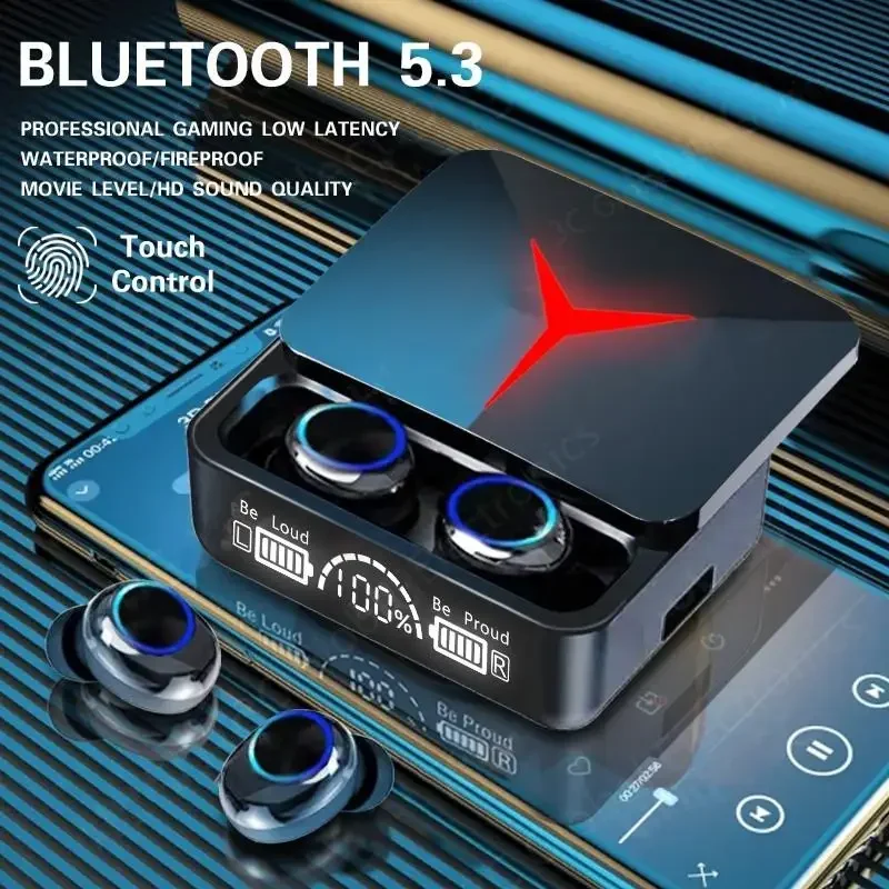 TWS M90 M10 F9 Bezprzewodowe słuchawki Bluetooth 5.3 Sterowanie dotykowe Słuchawki do gier Sportowe słuchawki douszne 9D Hifi Stereo Zestawy słuchawkowe Wyświetlacz LED