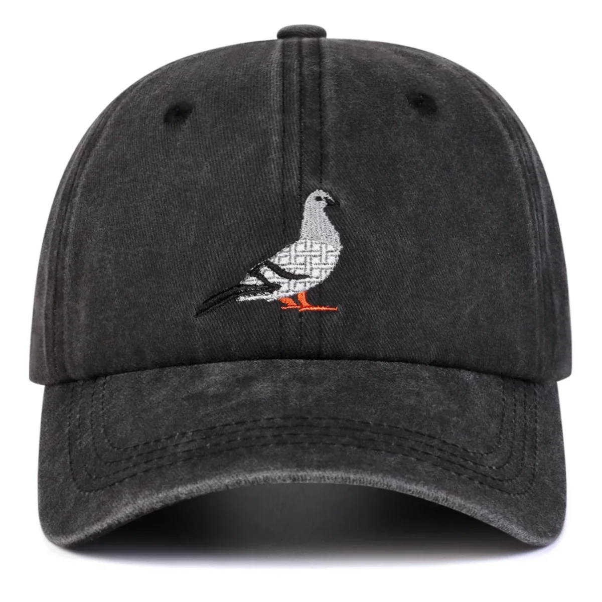 Unisex Pigeon Embroidery Washed Denim Baseball Caps Spring Autumn Outdoor Adjustable Casual Hats Sunscreen Hat Sports Cap 5