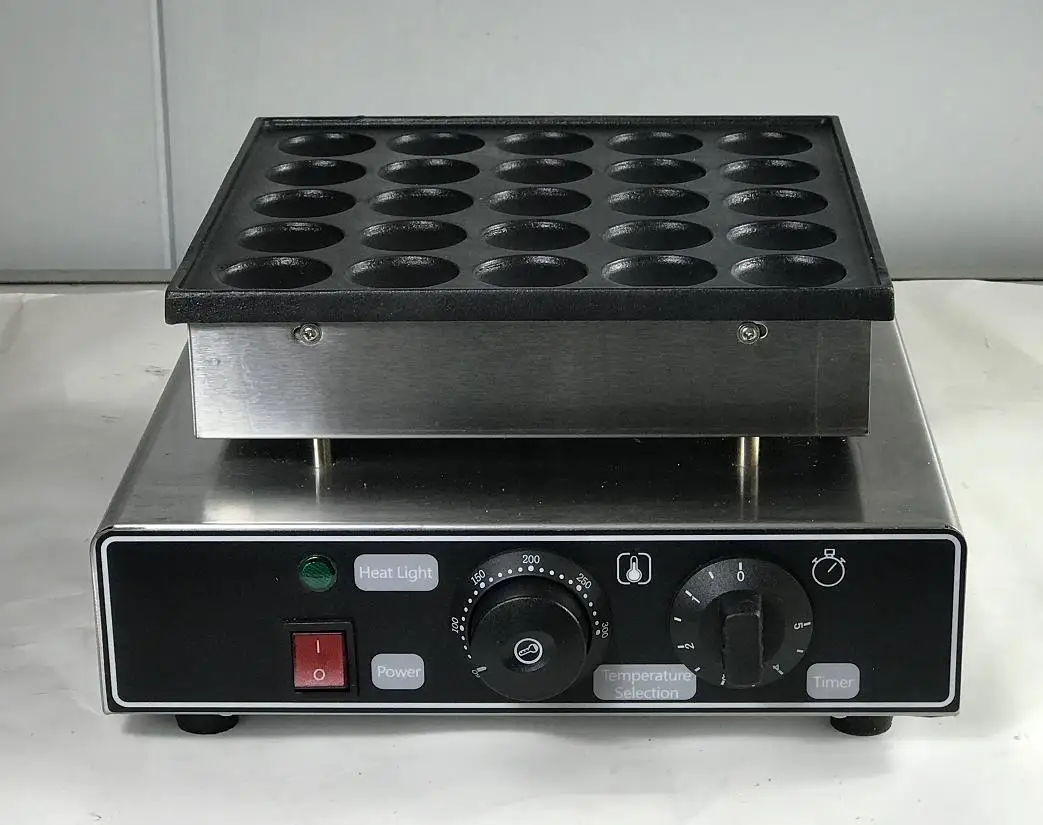 Commercial Pancake Machine 25 Holes Dutch Poffertjes Grill Mini Pancake Maker Non-stick 900W Dorayaki Griller