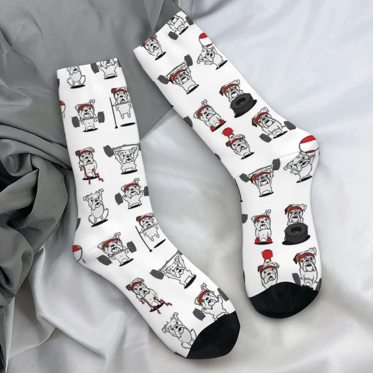 The Snatch Weightlifting French Bulldog Stockings Pet Design Elegant Socks Winter Non-Slip Socks Men's Climbing Quality Socks