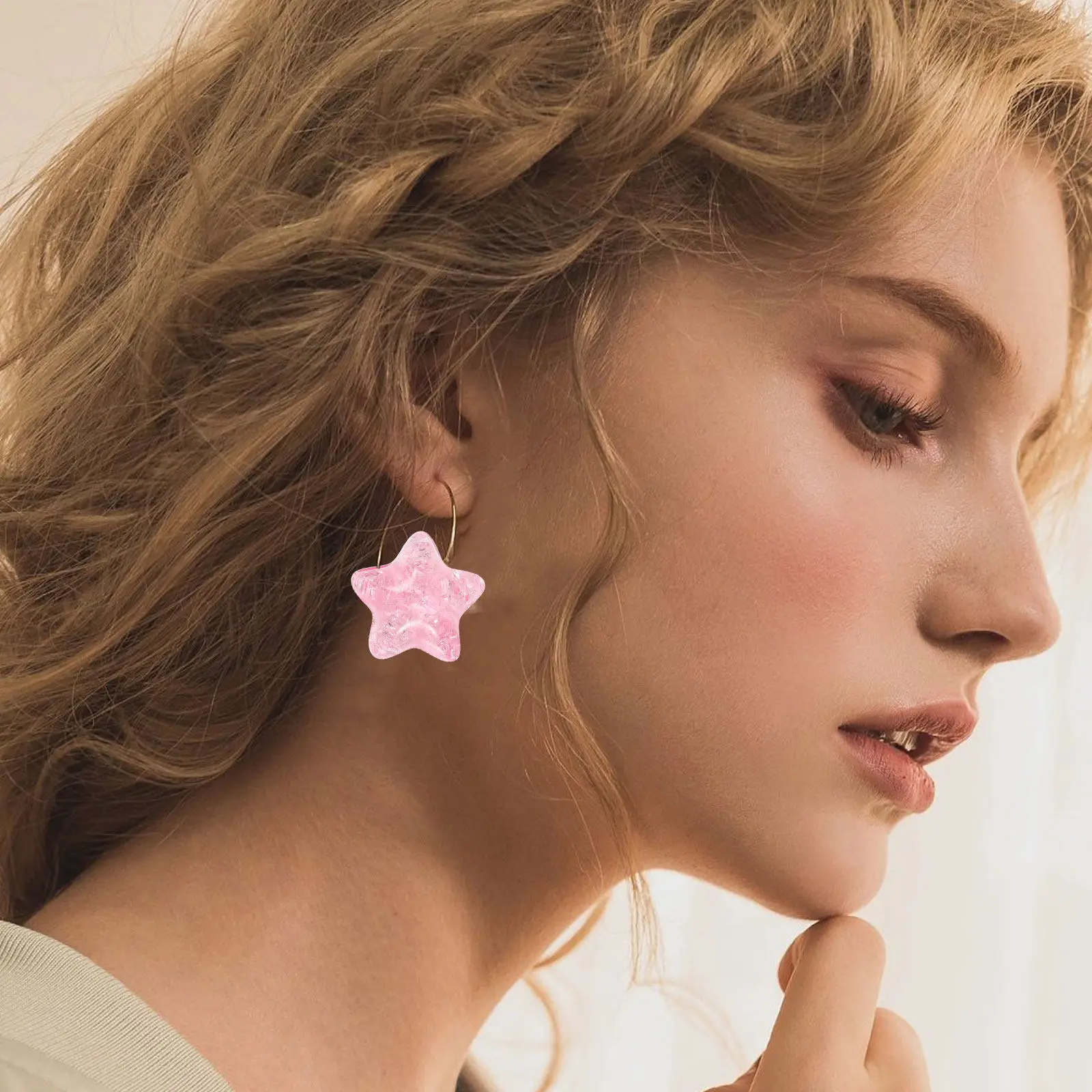 

150 шт. блестящих бусин в форме сердца и пятиконечной звезды с большим отверстием, для изготовления браслетов и украшений своими руками, звездочки для поделок