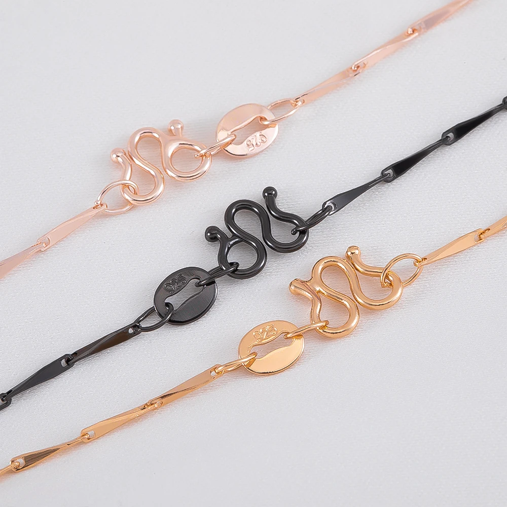 5pcs 1pc Short Semi-finished Melon Seed Neckalce Base with W Clasp Copper Chains Choker Accessories DIY Jewelry Making Supplies
