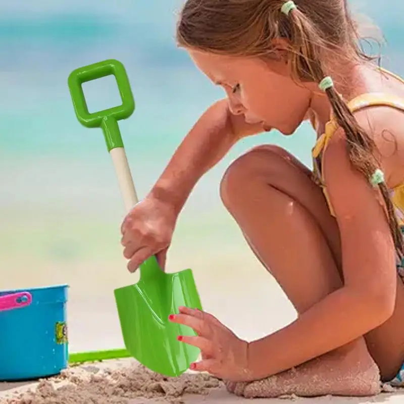 Kids Wooden Sand Shovel Beach Spades Sand Shovels Toys Colorful Travel Beach Toy Children Beach Sand Toys Sturdy Wooden Handle