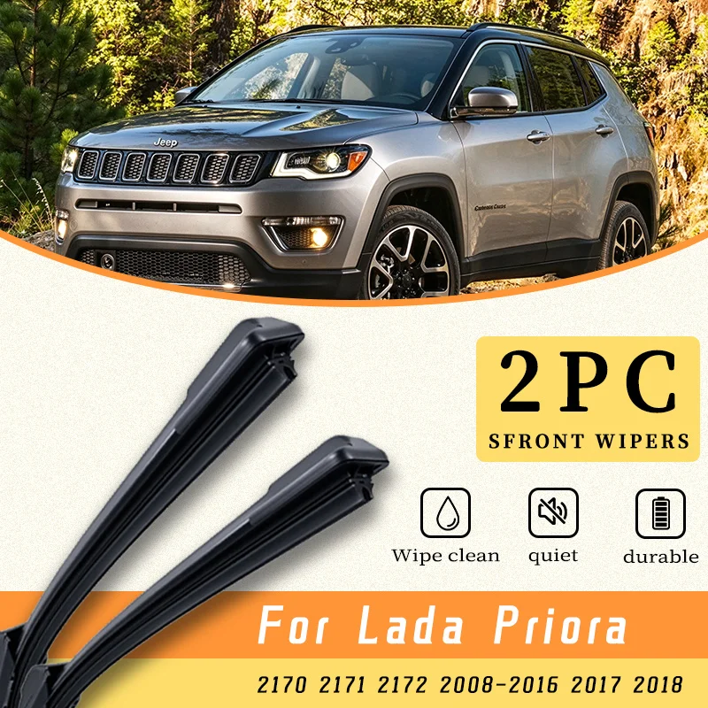 For Lada Priora 2170 2171 2172 2008-2016 2017 2018 Car Wiper Blade U-type Soft Rubber Wipers HD Quiet Durable Car Wiper Blades