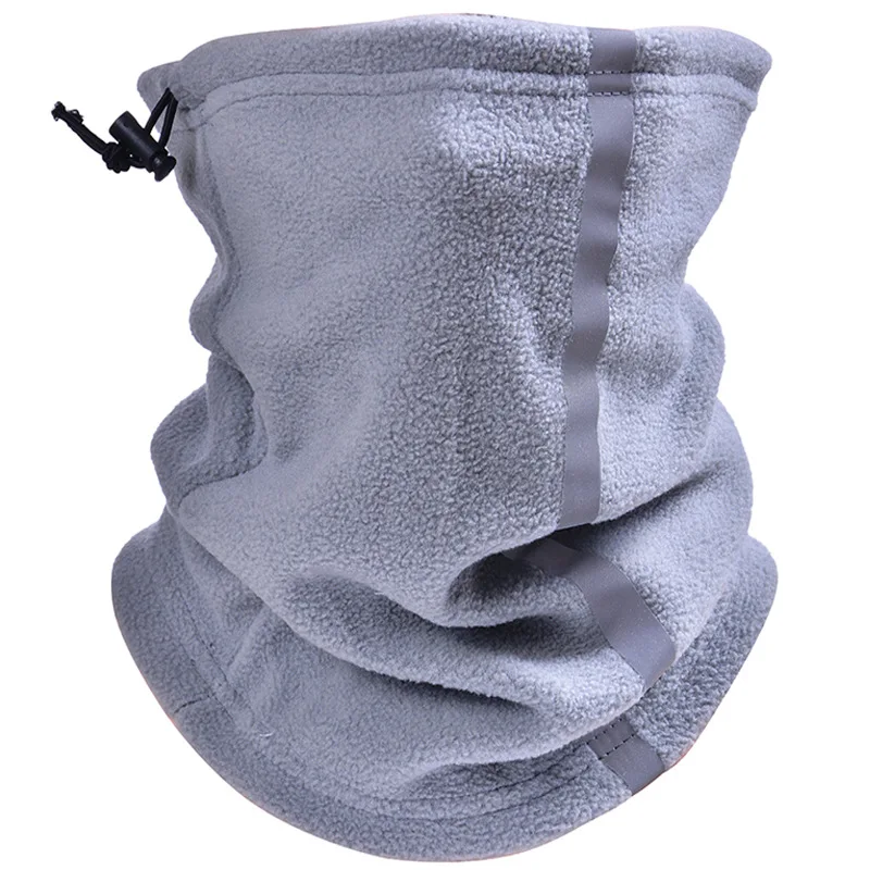 Reflective Windproof Fleece Neck Scarves Outdoor Winter Warm Skiing Neck Cover Mask Motorcycle Half Face Mask Scarf Riding Biker