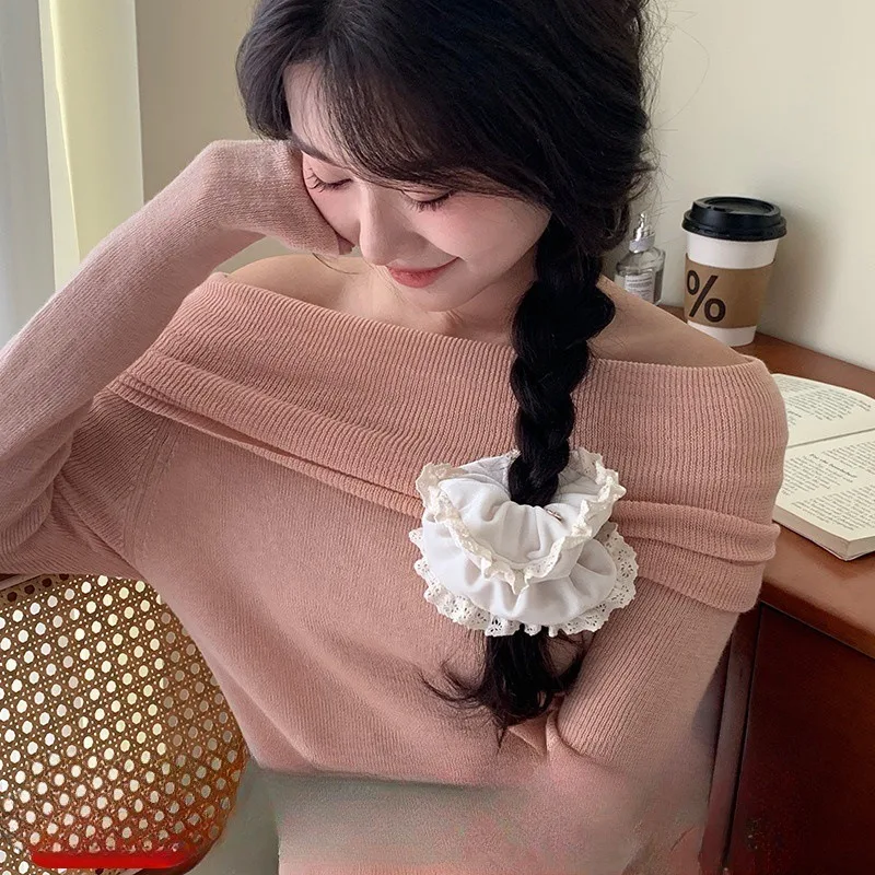 2024 Korea Elegant Lace Velvet Scrunchies Women Girls Elastic Hair Rubber Band Accessories Tie Hair Ring Rope Headdress Headwear