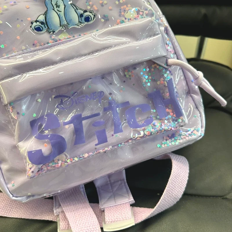 Disney New School Season New Stitch Cartoon Cute Sequin Boys and Girls School Bag Kindergarten Children\'s Backpack