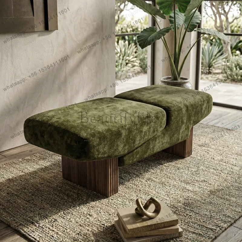 zj.Senior shopping mall rest stool designer bench entrance shoe change stool sofa stool bedroom