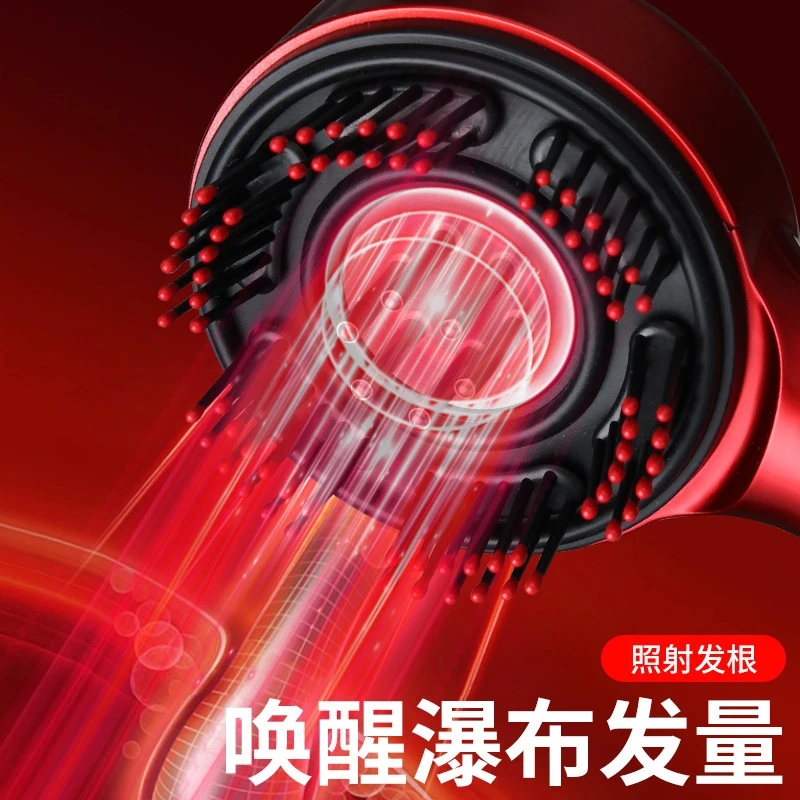 مشط كهربائي لنمو الشعر، أحمر أزرق فاتح، مدلك فروة الرأس، فرشاة علاج الاهتزاز لمنع تساقط الشعر، العناية بالشعر، الاستخدام المنزلي #2