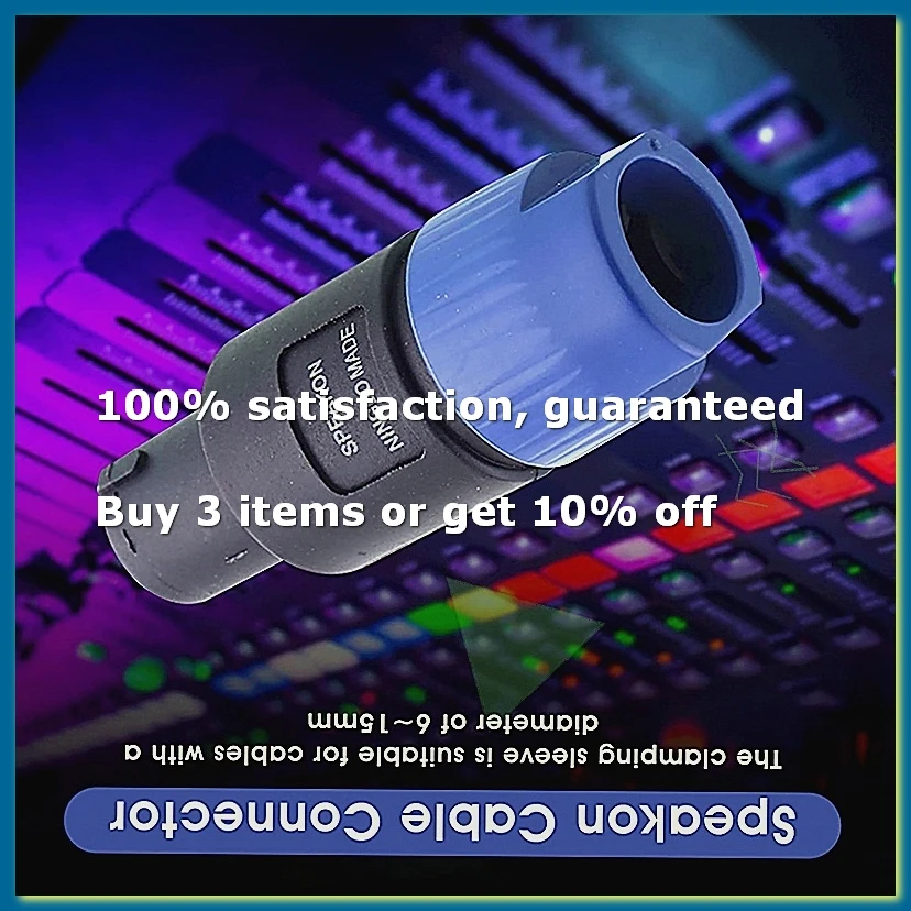 ●10 Pieces NL4FC Speaker Cables Head Speakon Cable Connector 4-Pin Speaker Plugs with Twist Lock Waterproof for Cables-ABFB