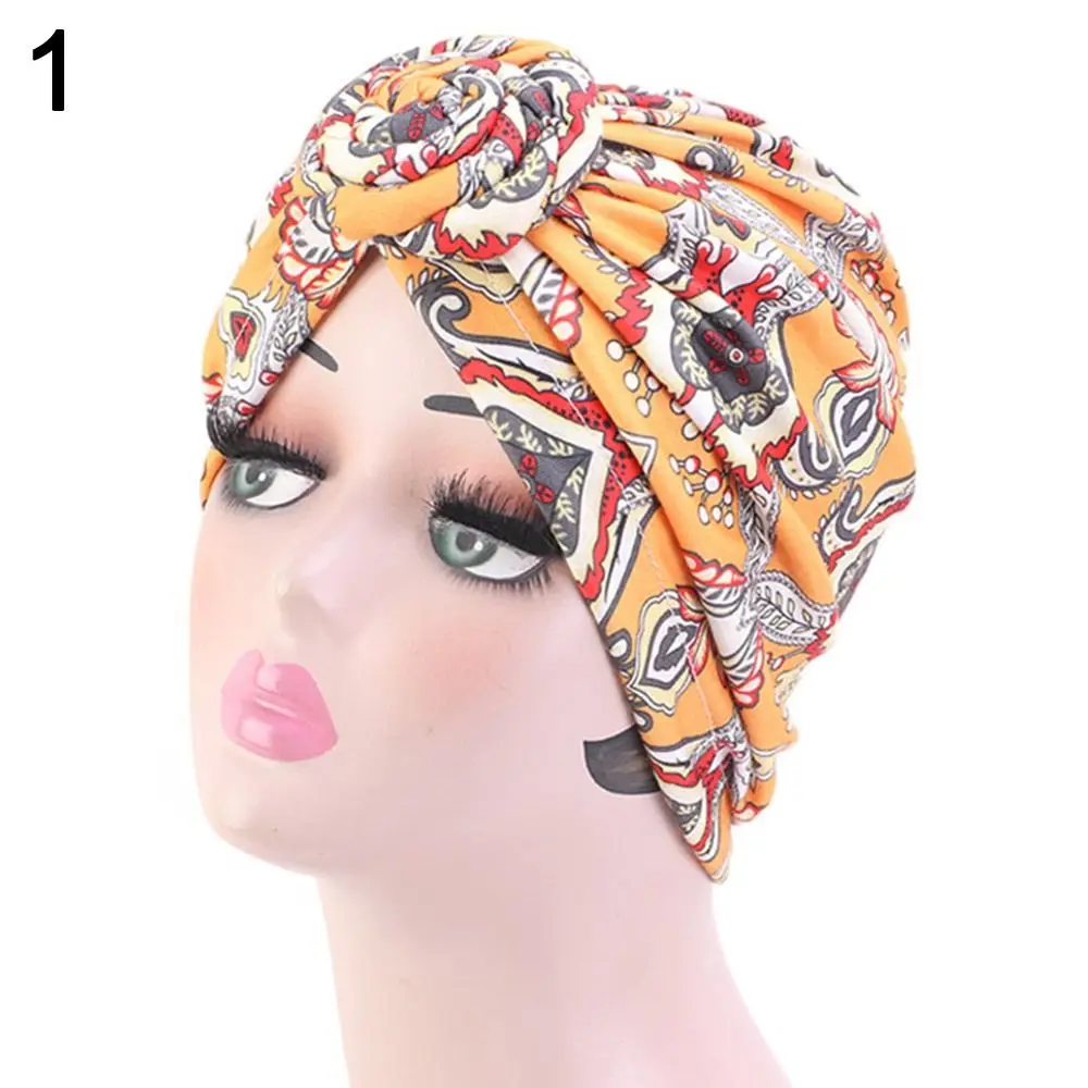 

Warmer Tube Sleep Caps Beanies Headwrap Chemotherapy Hat Cotton Hat Bandana Floral Print Turban Women National Wind