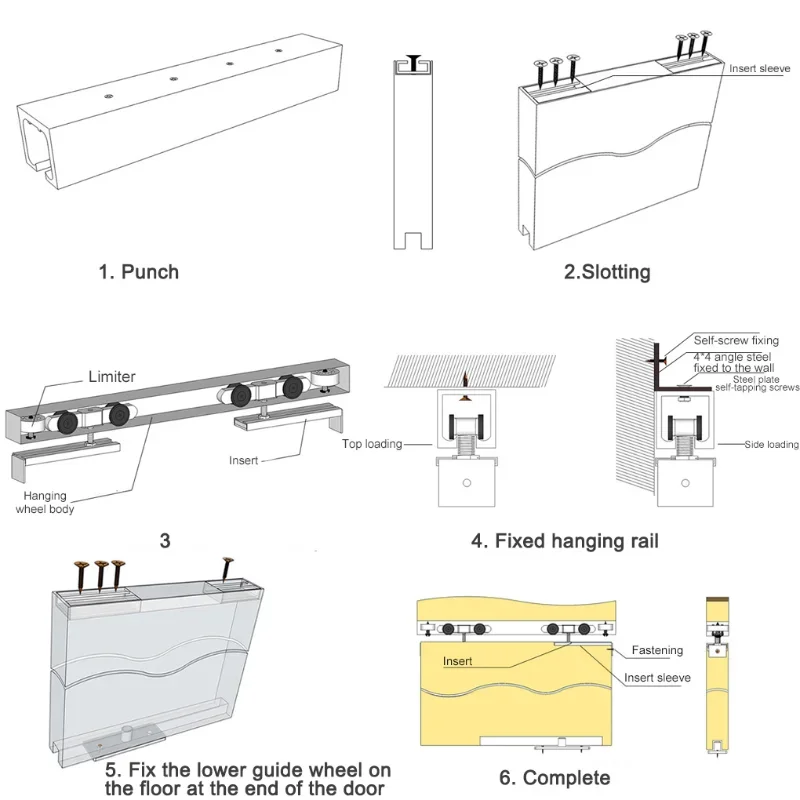 2 Stks/set Schuifdeur Roller Hardware Slide Deuren Katrol 4/8 Wielen Thuis Kamer Houten Deur Opknoping Wielen Spoor Katrol