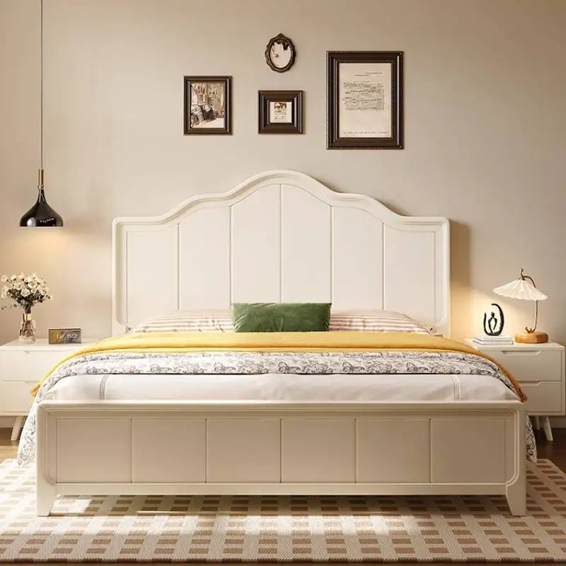 

Design Australia Double Bed Beige Minimalist White Modern Camping Double Bed King Size Wooden Cama Matrimonial Home Furniture