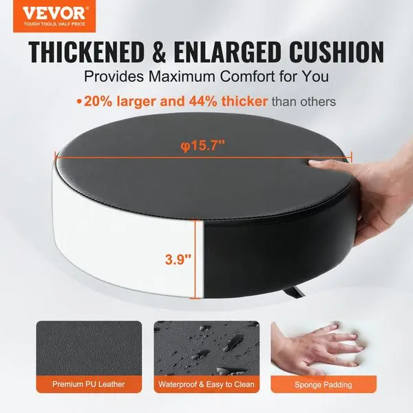 Табуреты на колесиках VEVOR, табурет с регулируемой высотой, грузоподъемность 400 фунтов и сверхтолстая подушка сиденья, поворотные табуретки C