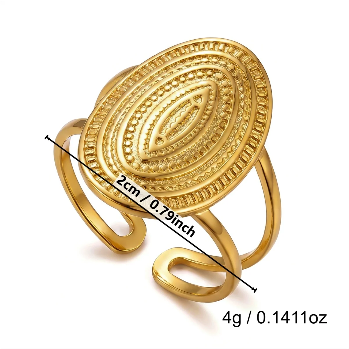Vintage Edelstahl-Ringe mit Sonnenblumen- und Blattmuster für Damen und Herren, Punk-Mode, geometrischer Spiral-Oval-Fingerring, Schmuck – Detail 38