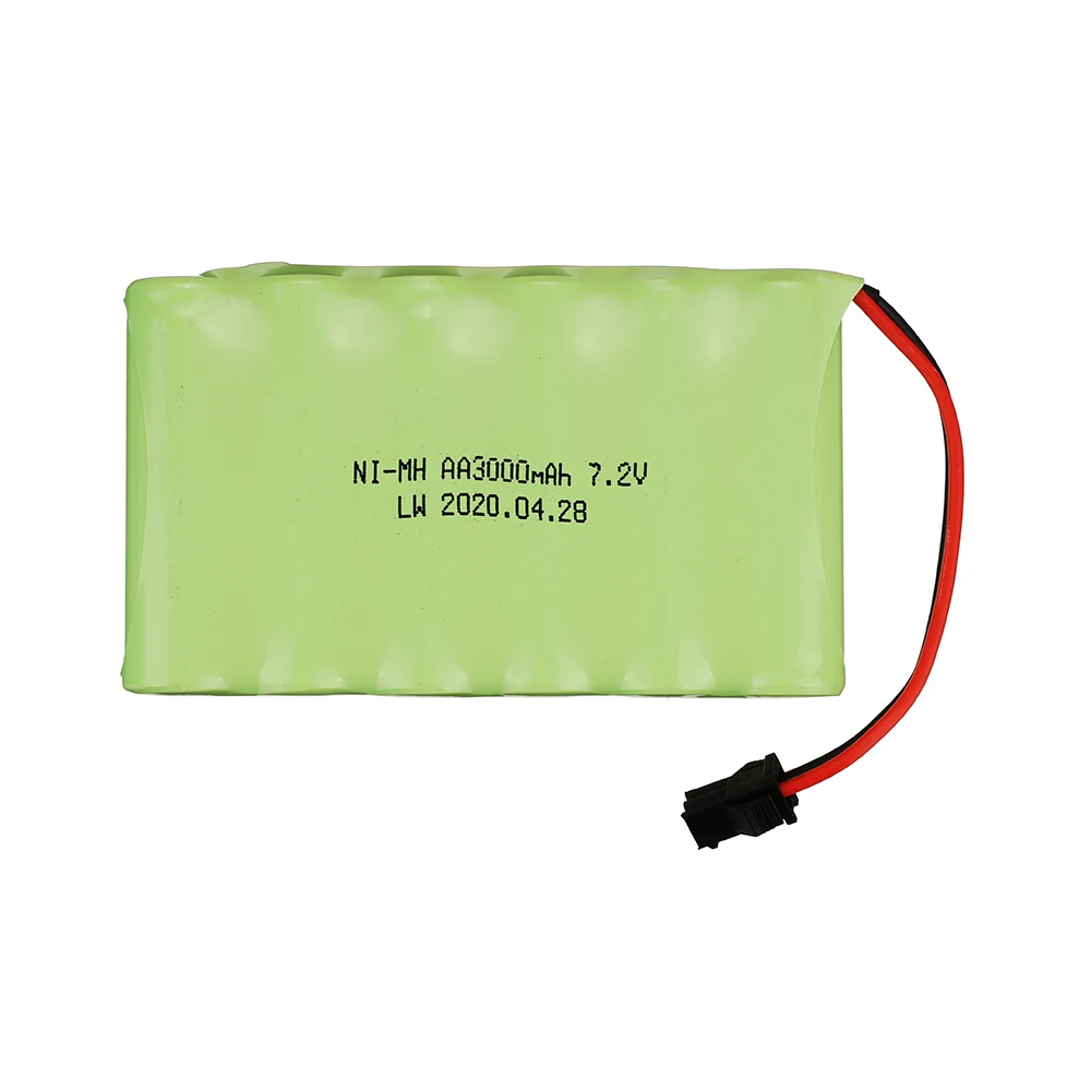 Carregador de Bateria para Carro RC, Robôs, Tanques, Armas, Barcos, NiMH, AA, Bateria Recarregável, 7.2V, 3000mAh