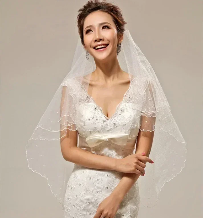 

White Transparent Mesh Single Layer Length 150cm Wedding Headwear Bridal Veil
