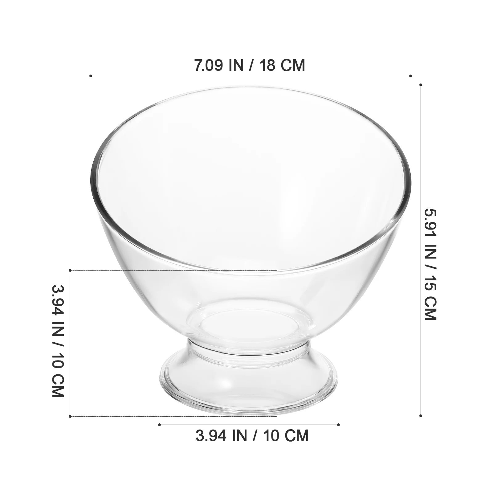 

Delicate Dessert Bowl Household Transparent Fruit Bowl Creative Multi-Function Ice Cream Trifle Accessory Long-Lasting PP