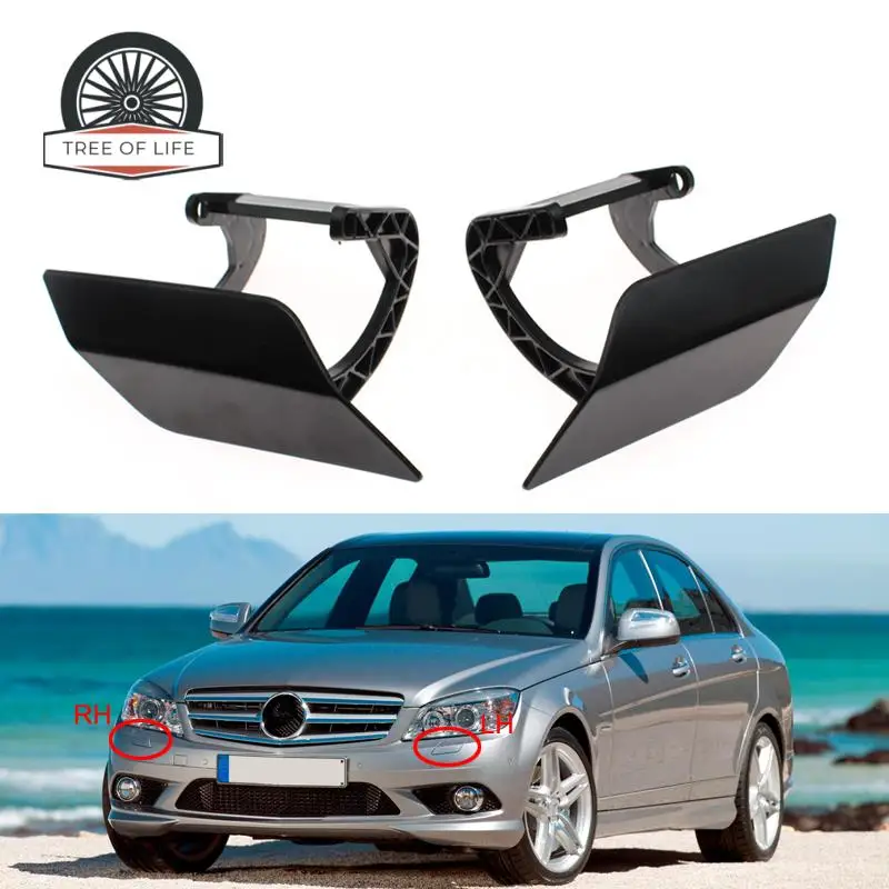 For Mercedes C-Class W204 2008 2009-2011 A2048802124 A2048802224 Front Bumper Headlight Washer Spray Cleaning Actuator Cover Cap