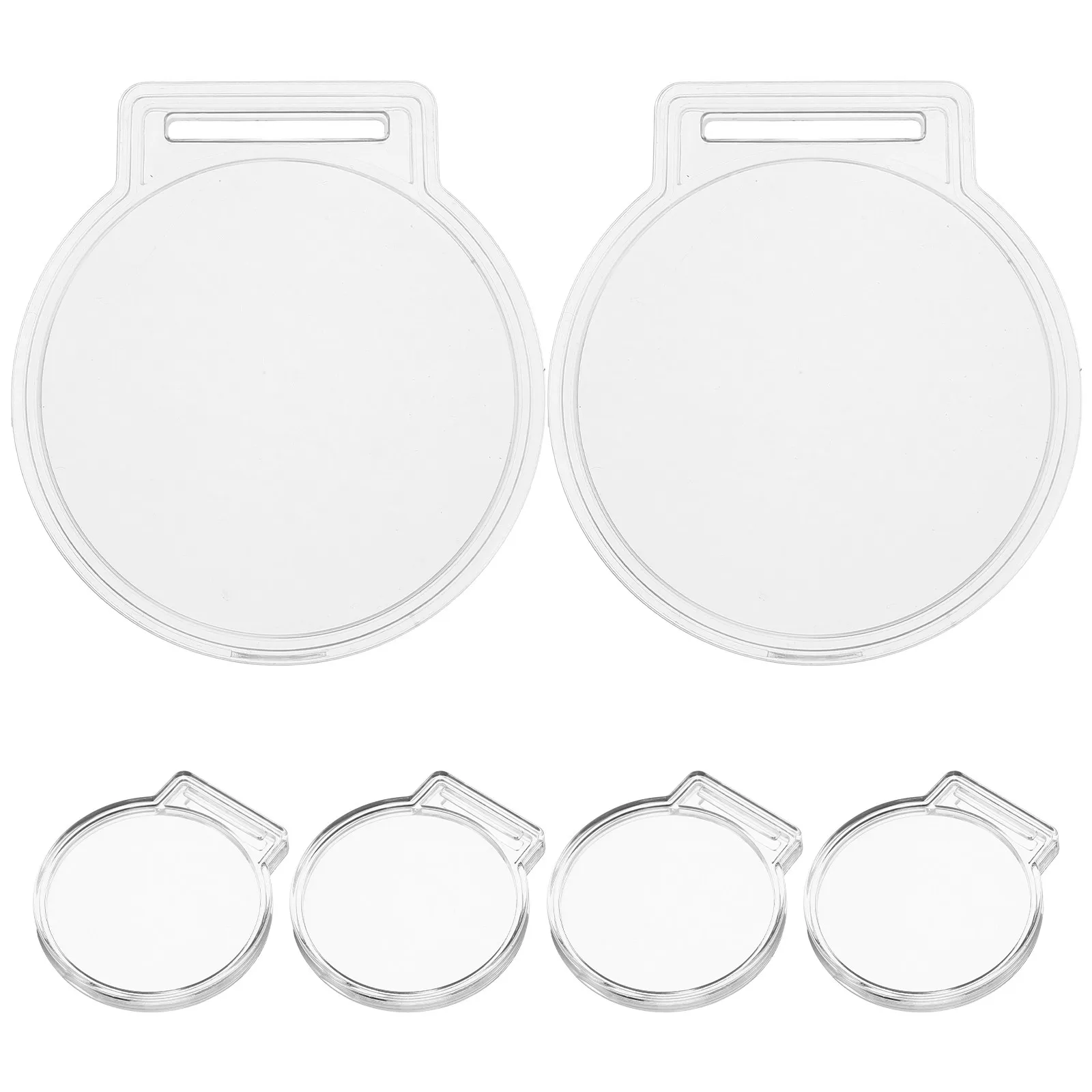 6Pcs Transparent Medal Display Cases Acrylic Coin Badge Storage Boxes Airtight Protective Holder Collector Souvenir Showcase