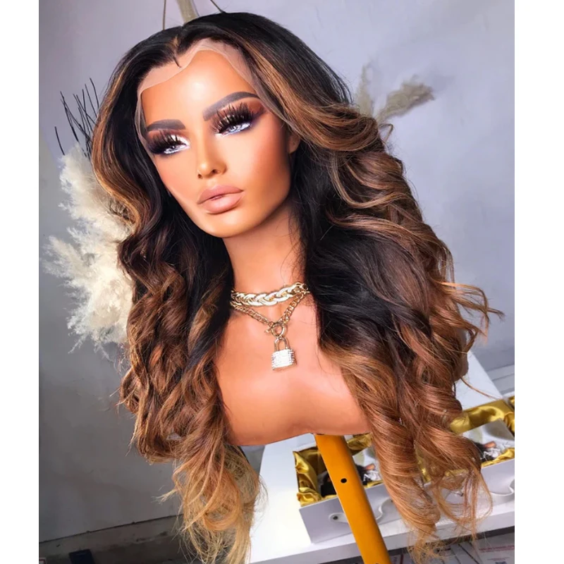 Glueless 26inch 180Density Preplucked Highlight Blonde Body Wave 5x5 Silk Base Jewish Human With BabyHair HDLace European Hair