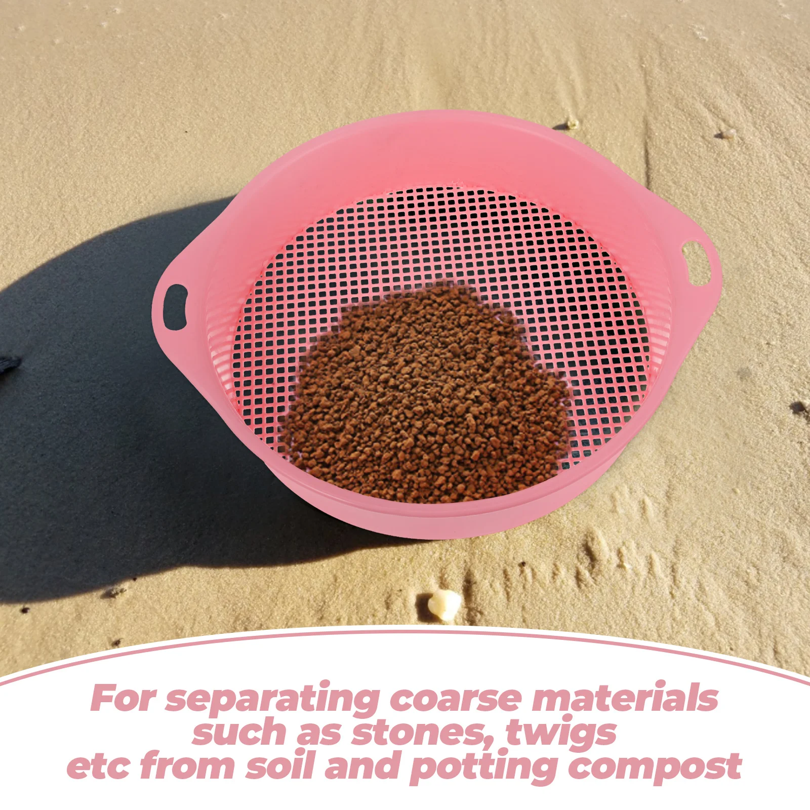 

Garden Sieve Plastic Sifter Mesh Screen Riddles Potting Bonsai Rocks Filtering Lightweight Durable ABS Material for Rocks