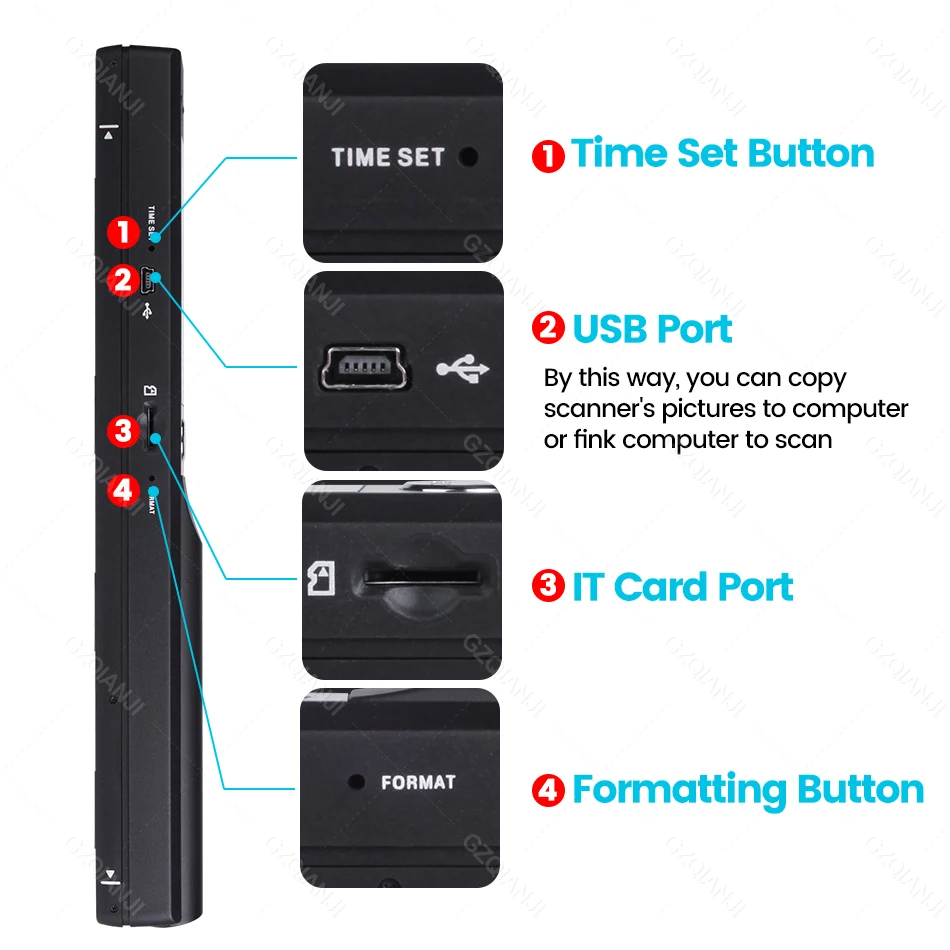 900DPI iScan01 Portable A4 Document Reader Scanner For Contract Books Office Business Handheld Mobile Scanners JPG PDF Format