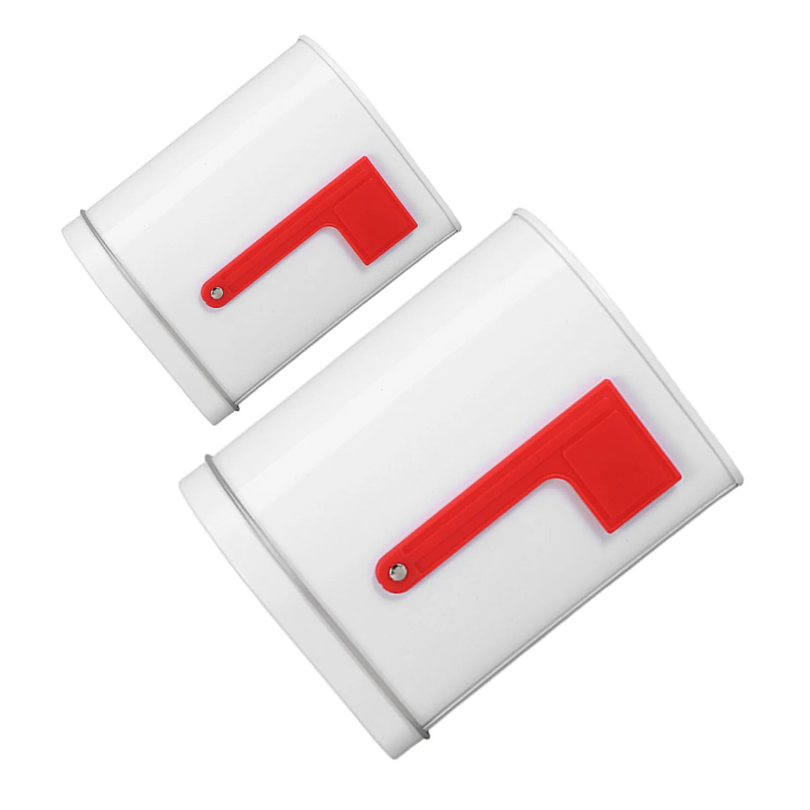 

2Pcs Mini Tin Mailbox Red Flag Metal Postal Box Decorative Desktop Mailbox Classroom Valentines Party Favor Card Exchange