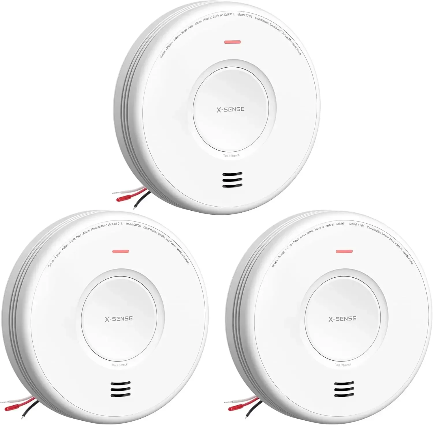 AC Hardwired Combination Smoke and Carbon Monoxide Detector, Hardwired Interconnected Smoke and CO Detector Alarm with