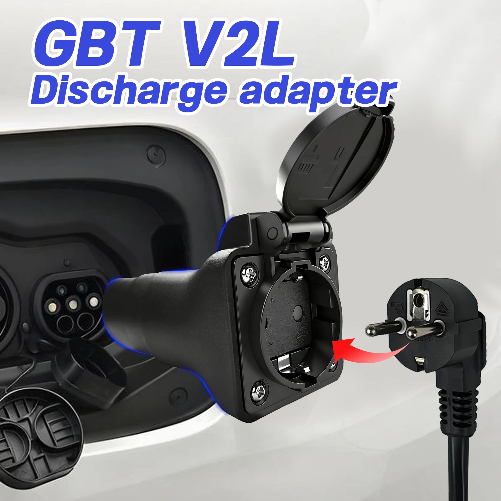 GBT V2L Portable Discharger EV Conversion Schuko Socket OEM New Energy Electric Vehicle Discharge for Outdoor Camping
