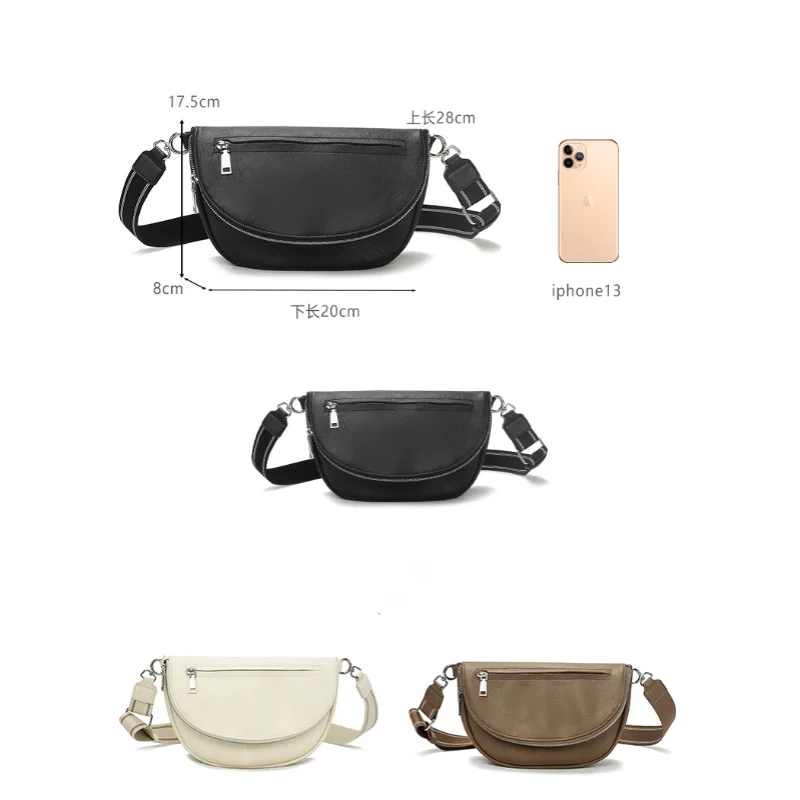 2024 New Women Leather Crossbody Bag Fashion Female Solid Color Waist Bags Casual Large Capacity Shoulder Bags Versatile Handbag