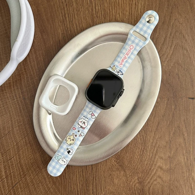 Chiikawa Hachiware Usagi Kawaii Anime Cartoon for Apple WatchS10 Watch Strap Fashion Cute Advanced Creativity Simple Personality