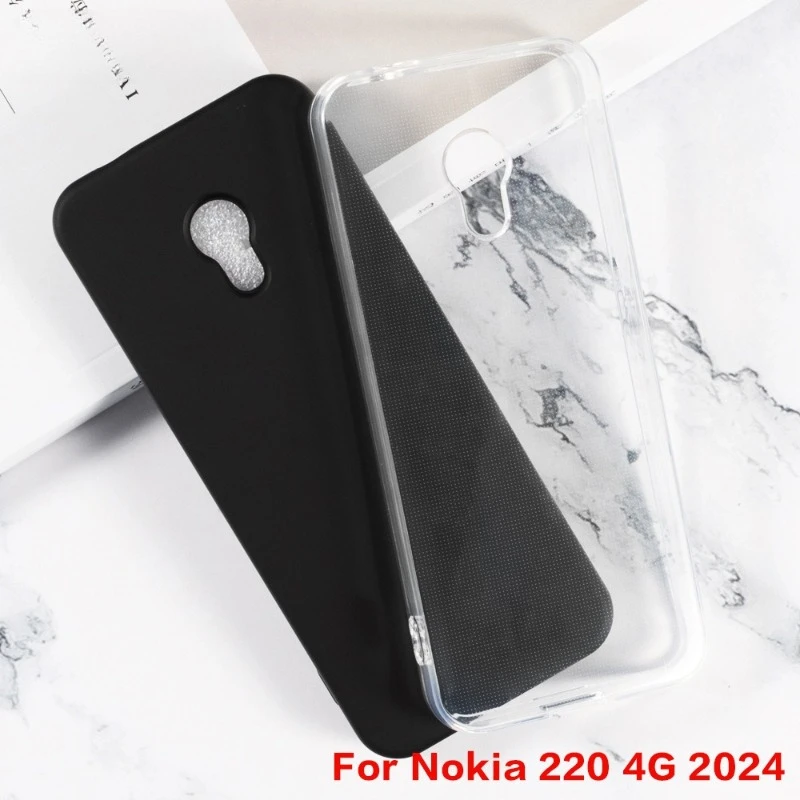 Funda suave de TPU para Nokia 220 4G 2024, funda de teléfono para Nokia 235 4G 2024 220, funda protectora de silicona, fundas transparentes