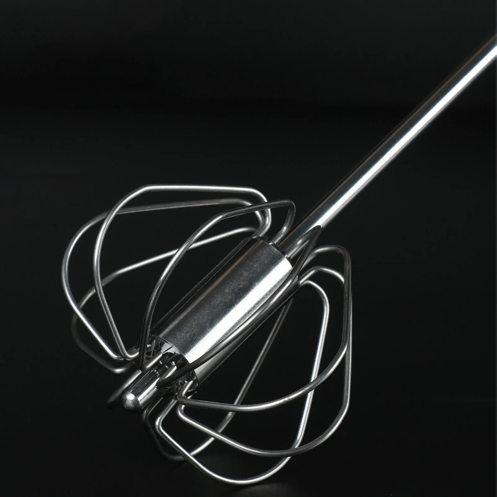 Baking Essentials Egg Beater Semi Automatic Rotating Whisk Stainless Steel Manual Mixer for Home Kitchen Cooking Tools