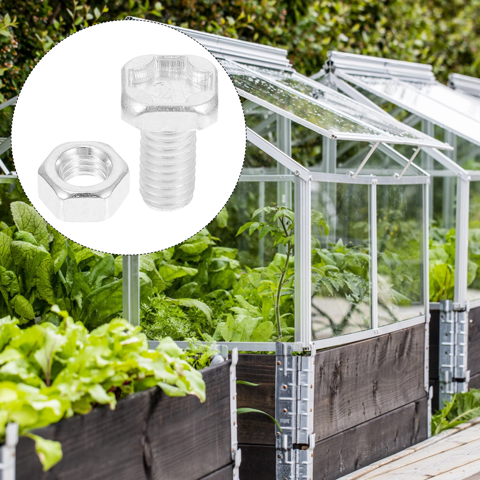 

Greenhouse Nuts Bolts Square Head Aluminium Repair Kit For Glass Panel Clamping Garden Shed Fixing Rustproof Screw