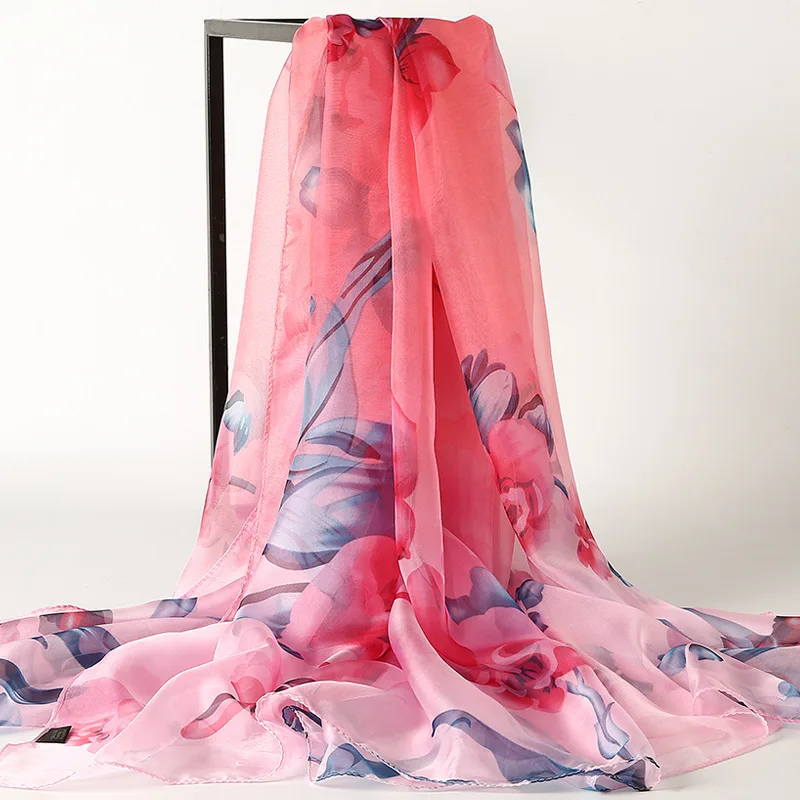 New Design Women\'s Chiffon Scarf Summer Beach Shawl Travel Tulle Cape Print Scarf Sun Protection Headscarf Free Shipping