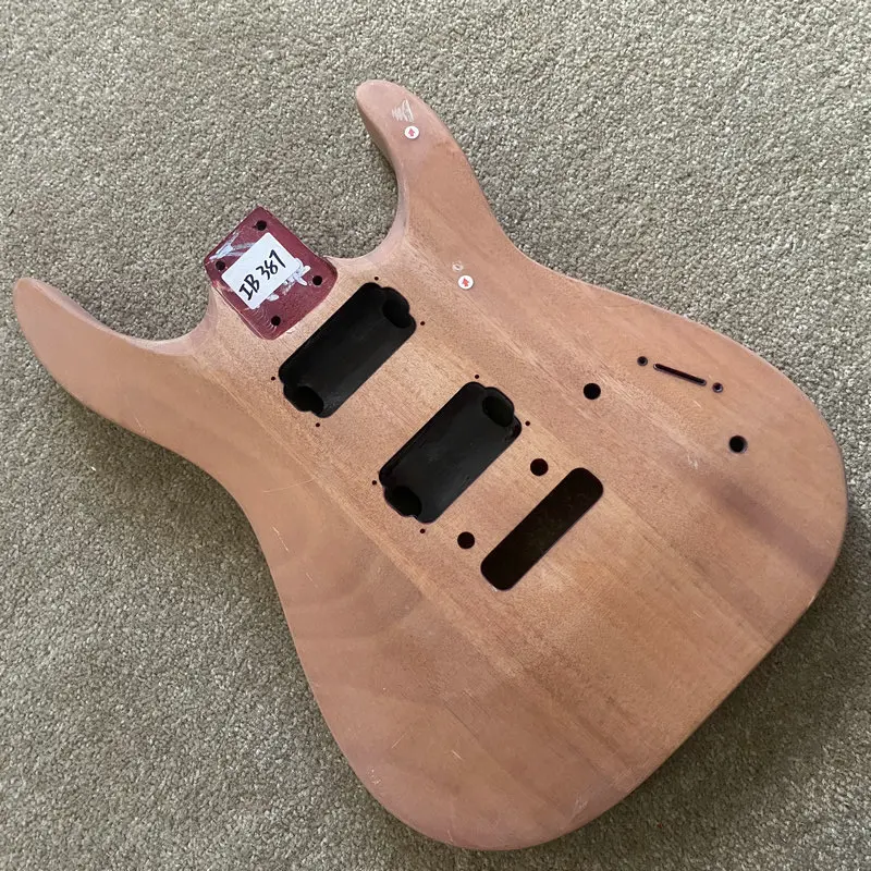 

IB387 2 Pivots Bridges Electric Guitar Semi Finishing ST Guitar Body with 2 Humbucker Pickups DIY Replace USE Damages