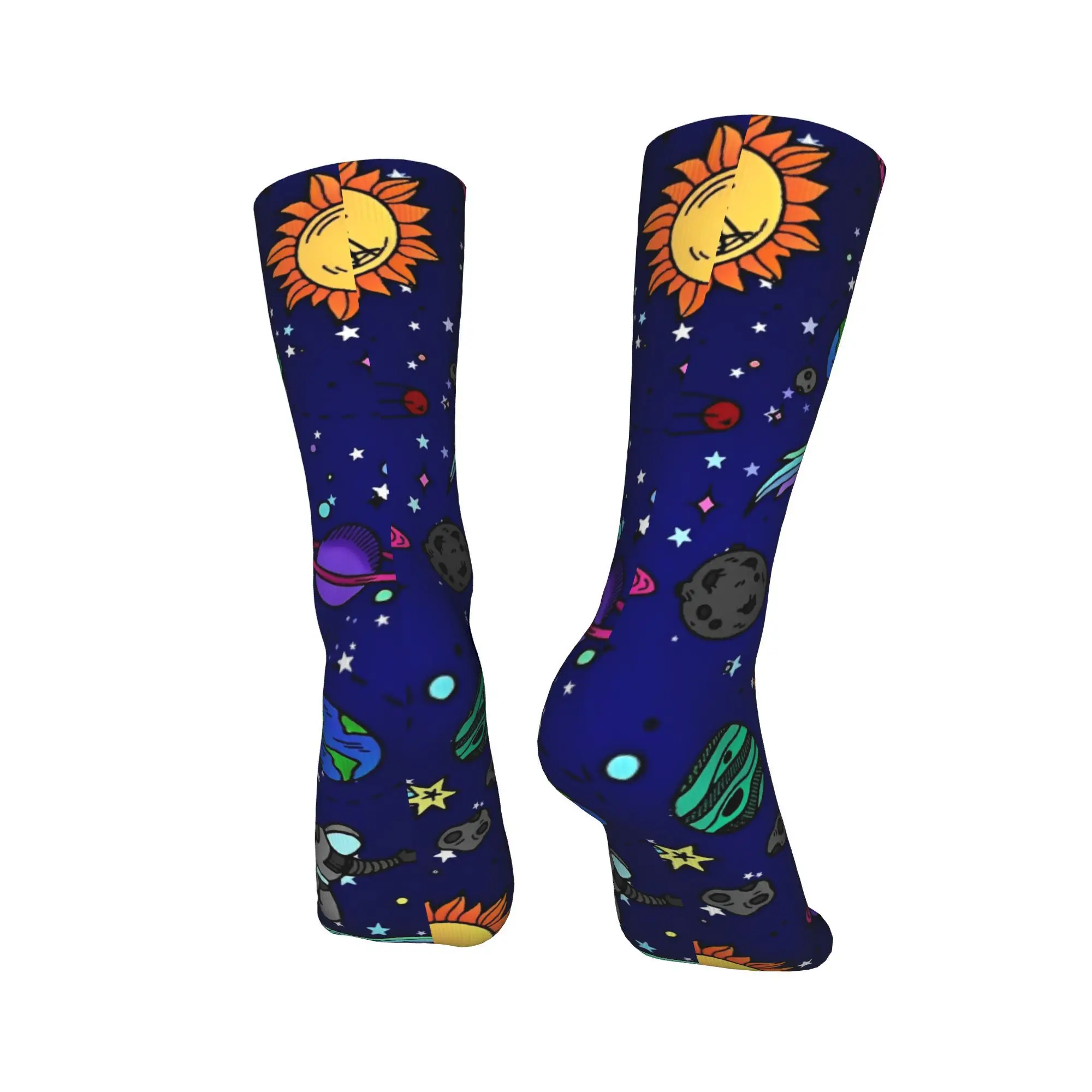 Unisex Men Socks Space Planet  Stockings Non Slip Comfortable Socks Spring Kawaii Design Running Socks