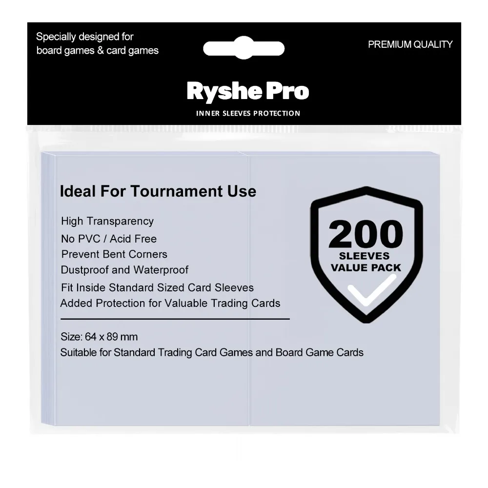 200pcs 64x89mm Clear Trading Card Sleeves image